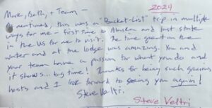 testimonial from Steve Vettri describing his Alaska bucket-list trip with Eagles Wings